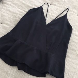 Zara Navy Unique Top, S